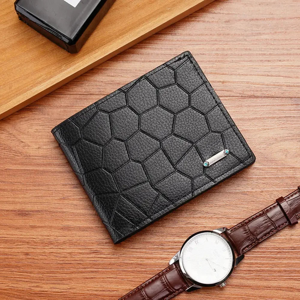 Men Purse Black Coin Wallet Male Business Id Cards Holder Pu Leather Multiple Slot Casual Large Capacity Dollar Coin Money Bags
