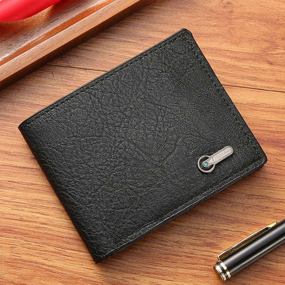 Men Purse Black Coin Wallet Male Business Id Cards Holder Pu Leather Multiple Slot Casual Large Capacity Dollar Coin Money Bags