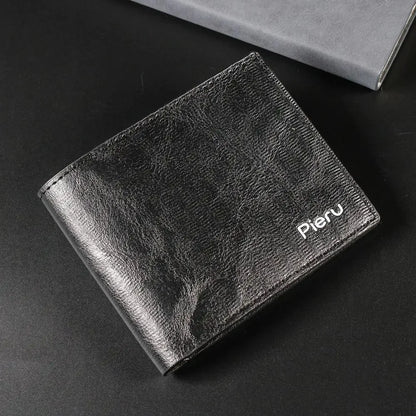 Men Purse Black Coin Wallet Male Business Id Cards Holder Pu Leather Multiple Slot Casual Large Capacity Dollar Coin Money Bags