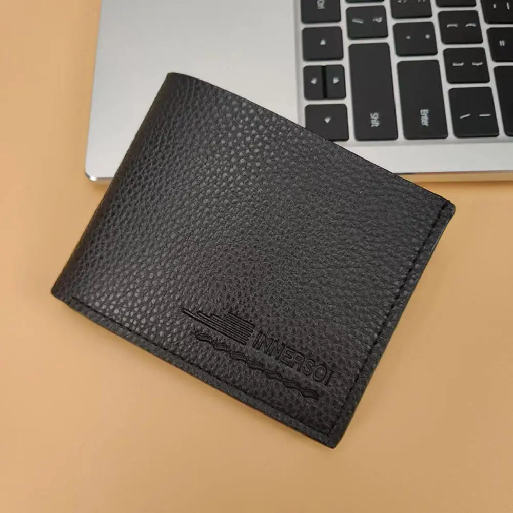 Men Purse Black Coin Wallet Male Business Id Cards Holder Pu Leather Multiple Slot Casual Large Capacity Dollar Coin Money Bags
