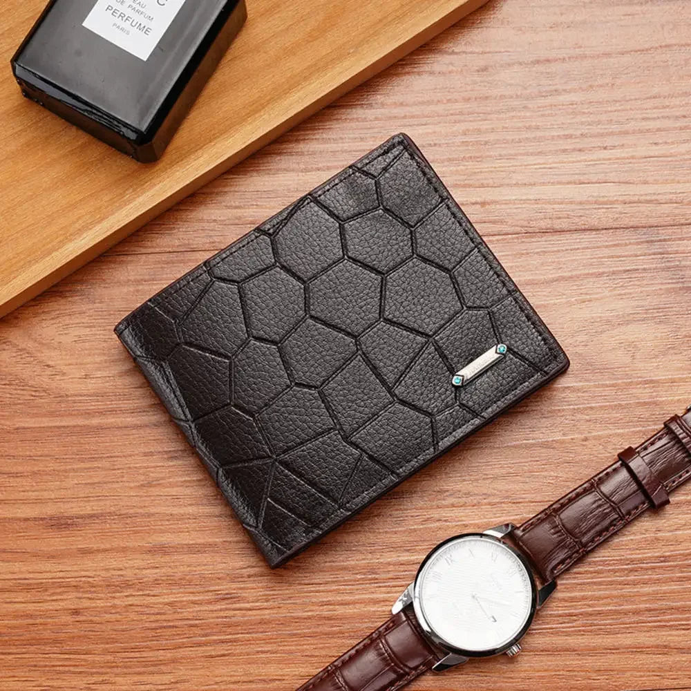 Men Purse Black Coin Wallet Male Business Id Cards Holder Pu Leather Multiple Slot Casual Large Capacity Dollar Coin Money Bags