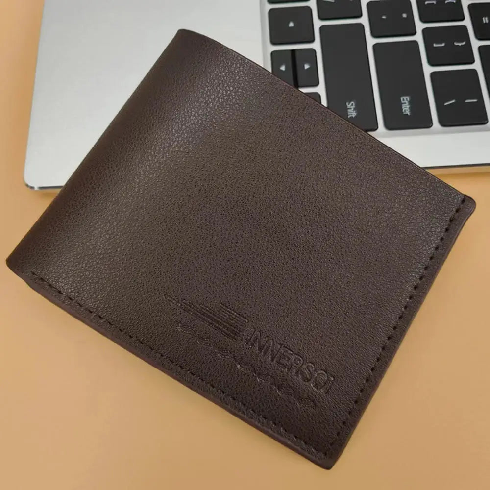 Men Purse Black Coin Wallet Male Business Id Cards Holder Pu Leather Multiple Slot Casual Large Capacity Dollar Coin Money Bags