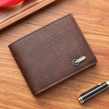 Men Purse Black Coin Wallet Male Business Id Cards Holder Pu Leather Multiple Slot Casual Large Capacity Dollar Coin Money Bags